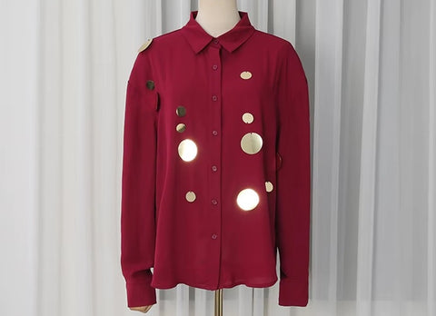 New Elegant Long Sleeve Shirt With High Waist Mini Skirt Set CODE: KAR4975