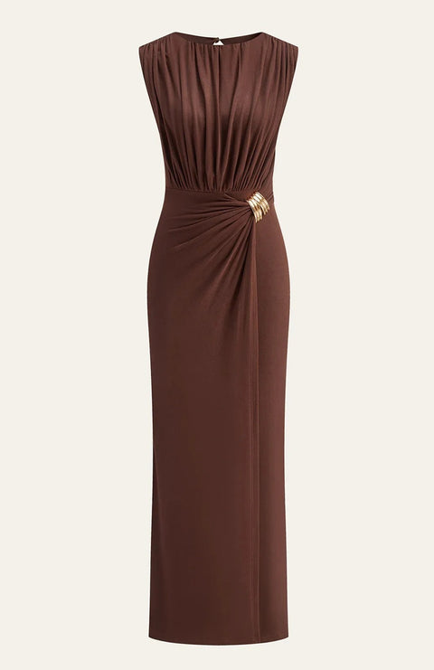 New Pleated Sleeveless Elegant Party Sexy Long Dress CODE: KAR4980