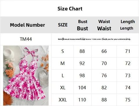 New Lace Up Halter Ruffle Rose Flower Mini Dresses CODE: KAR4982