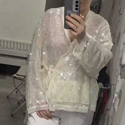 New Long Sleeve V Neck Casual Loose Outerwear CODE: KAR4983
