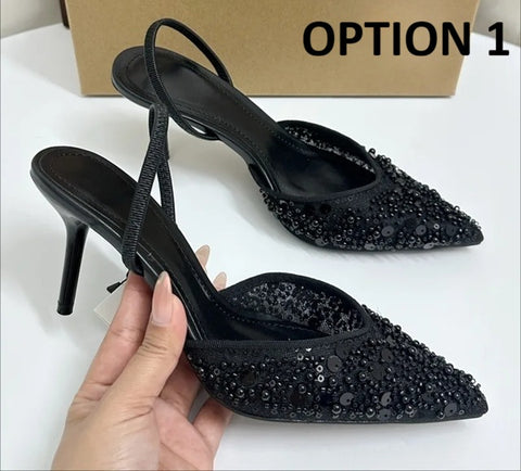 New Sparkling Sequins Beads Mesh Luxury High Heels CODE: KAR4987