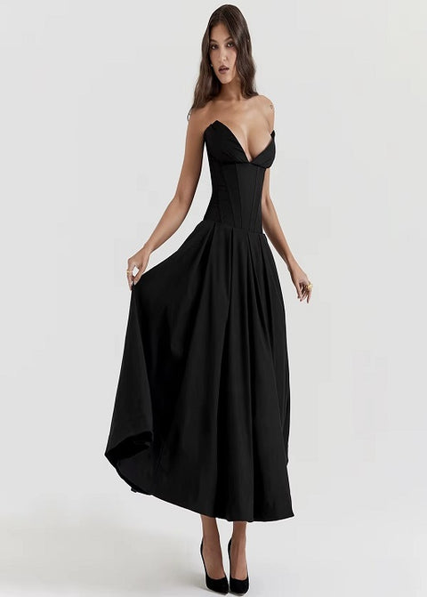 New Sexy Strapless Corset Midi Dress CODE: KAR4989