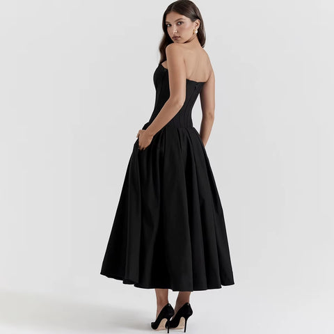 New Sexy Strapless Corset Midi Dress CODE: KAR4989