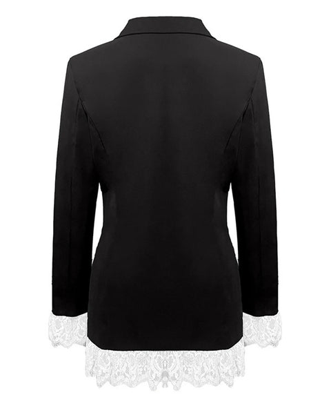 New Long Sleeve Lace Patchwork Office Jacket Outerwear CODE: KAR4990