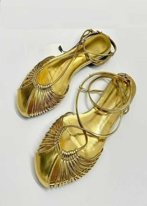New Round Toe Brand Ankle Strap Travel Beach Flats CODE: KAR4994