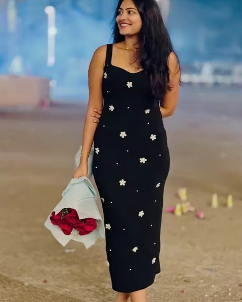 New Floral Print Fitted Waist Backless Long Dress CODE: KAR4997