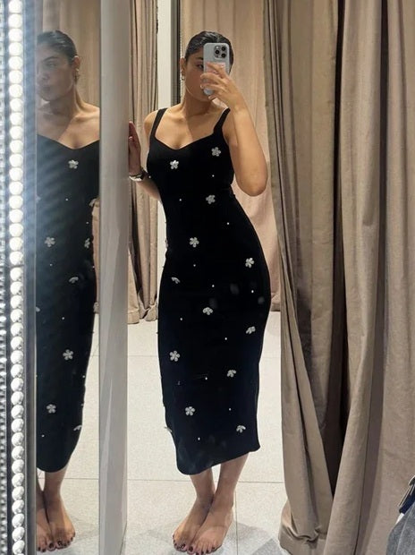 New Floral Print Fitted Waist Backless Long Dress CODE: KAR4997