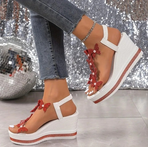 New butterfly decoration Platform Sandal CODE: KAR4999