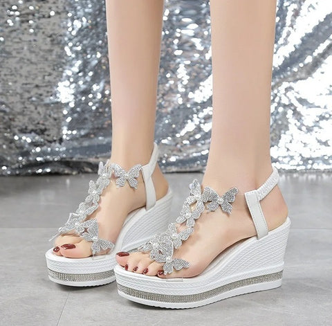 New butterfly decoration Platform Sandal CODE: KAR4999