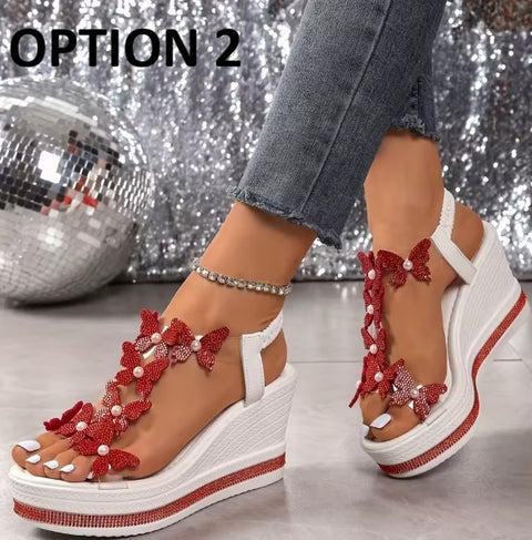 New butterfly decoration Platform Sandal CODE: KAR4999