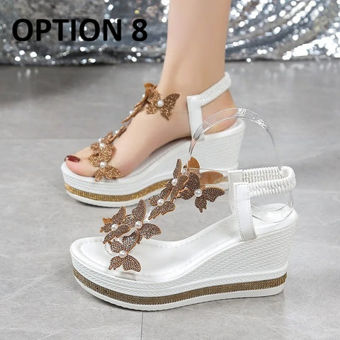 New butterfly decoration Platform Sandal CODE: KAR4999
