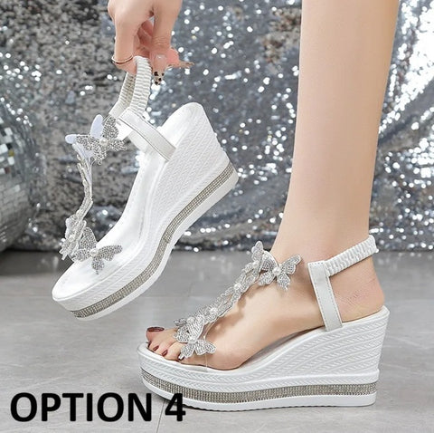 New butterfly decoration Platform Sandal CODE: KAR4999