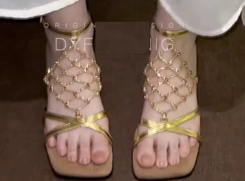 New Open-toe Chunky Heel Flat Shoes CODE: KAR5002