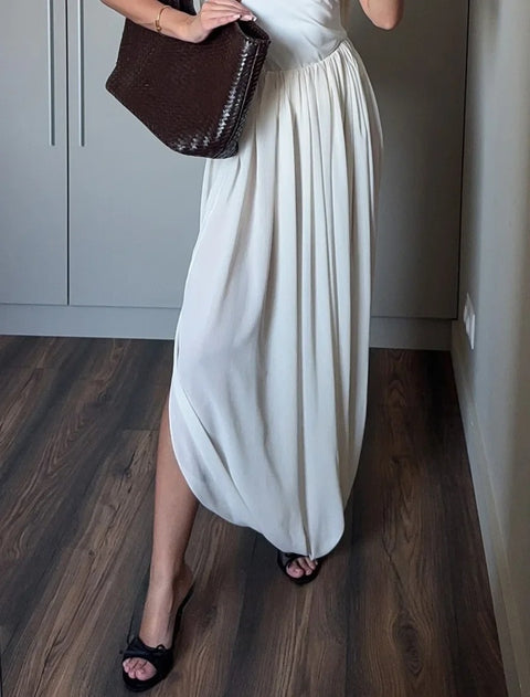 New Mesh Pleated High Waist Long Skirt CODE: KAR5008