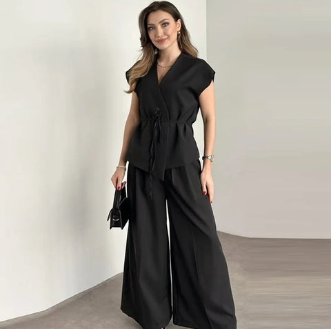 New Casual Series Blended Double Breasted Two-piece Set CODE: KAR5010
