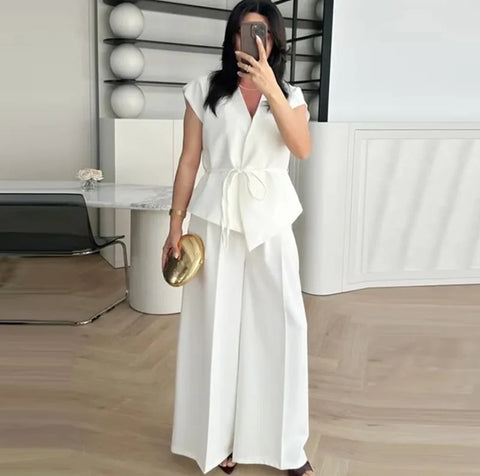 New Casual Series Blended Double Breasted Two-piece Set CODE: KAR5010