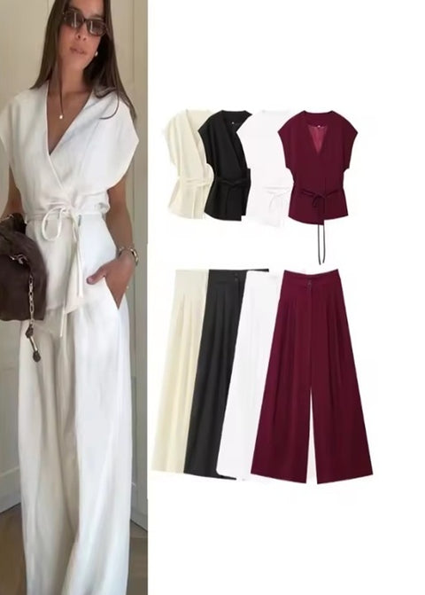 New Casual Series Blended Double Breasted Two-piece Set CODE: KAR5010
