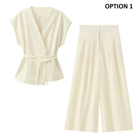 New Casual Series Blended Double Breasted Two-piece Set CODE: KAR5010