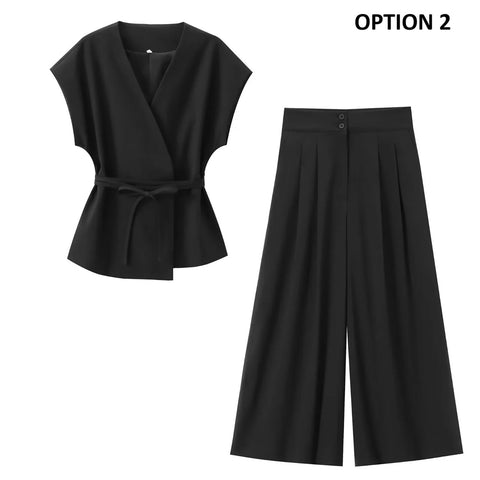 New Casual Series Blended Double Breasted Two-piece Set CODE: KAR5010