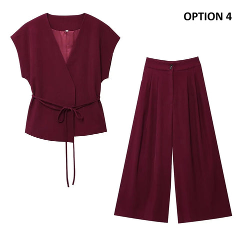 New Casual Series Blended Double Breasted Two-piece Set CODE: KAR5010