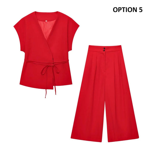 New Casual Series Blended Double Breasted Two-piece Set CODE: KAR5010