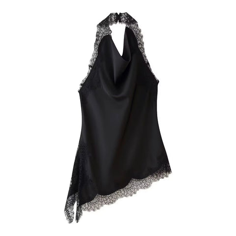 New  Fashion Halter Neck Lace Sleeveless Backless Top+Midi Set CODE: KAR5011