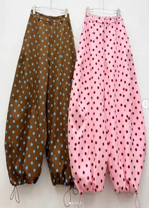 New Fashin Dot Print Casual Loose Fit Wide Pants CODE: KAR5015