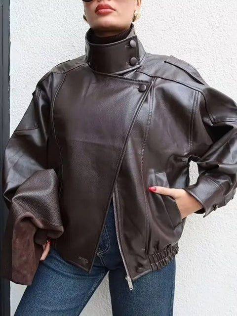 New Long Sleeve Pebble Faux Personality Fashion Jacket CODE: KAR5018