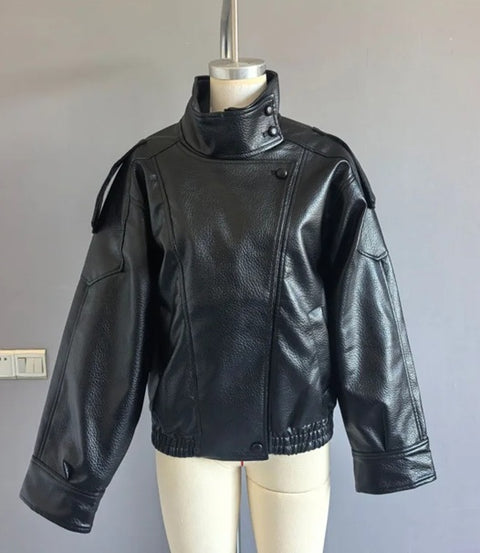 New Long Sleeve Pebble Faux Personality Fashion Jacket CODE: KAR5018