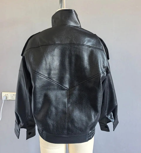 New Long Sleeve Pebble Faux Personality Fashion Jacket CODE: KAR5018