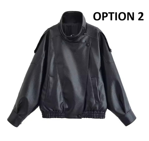 New Long Sleeve Pebble Faux Personality Fashion Jacket CODE: KAR5018