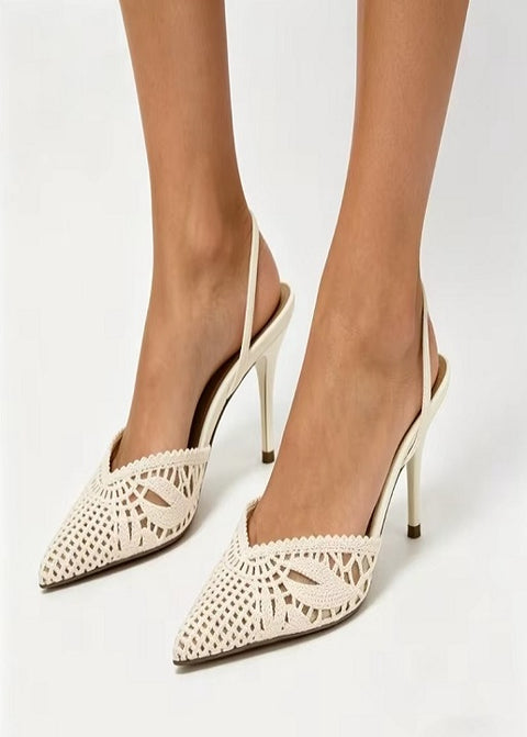 New Fashion Hollow Crochet Back Strap Breathable Knit Heels CODE: KAR5020