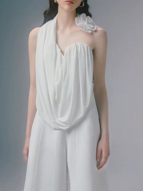 New Fashion Loose Sleeveless Halter Neck Wide Leg Jumpsuit CODE: KAR5021