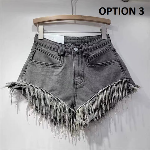 New rhinestone design high waist A-shaped Shorts CODE: KAR1525