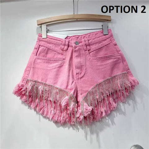 New rhinestone design high waist A-shaped Shorts CODE: KAR1525