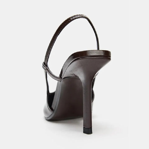 New Metal Decoration Slingback Stiletto Heels Sandals CODE: KAR5029