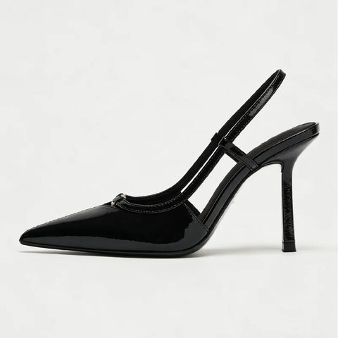 New Metal Decoration Slingback Stiletto Heels Sandals CODE: KAR5029
