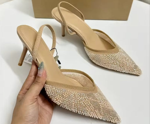 New Pointed Toe Back Strap Wedding High Heels CODE: KAR5032
