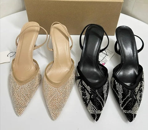 New Pointed Toe Back Strap Wedding High Heels CODE: KAR5032