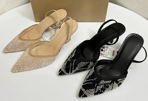 New Pointed Toe Back Strap Wedding High Heels CODE: KAR5032