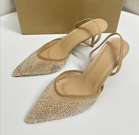 New Pointed Toe Back Strap Wedding High Heels CODE: KAR5032