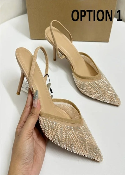 New Pointed Toe Back Strap Wedding High Heels CODE: KAR5032