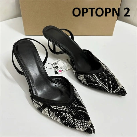 New Pointed Toe Back Strap Wedding High Heels CODE: KAR5032