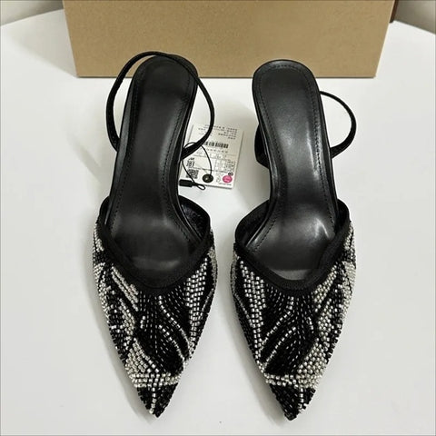 New Pointed Toe Back Strap Wedding High Heels CODE: KAR5032