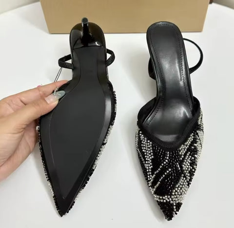 New Pointed Toe Back Strap Wedding High Heels CODE: KAR5032