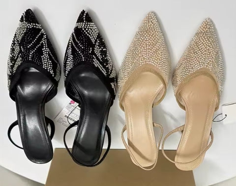 New Pointed Toe Back Strap Wedding High Heels CODE: KAR5032