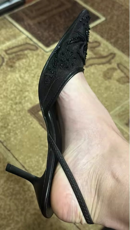 New Pointed Toe Sexy Floral High Heels CODE: KAR5033