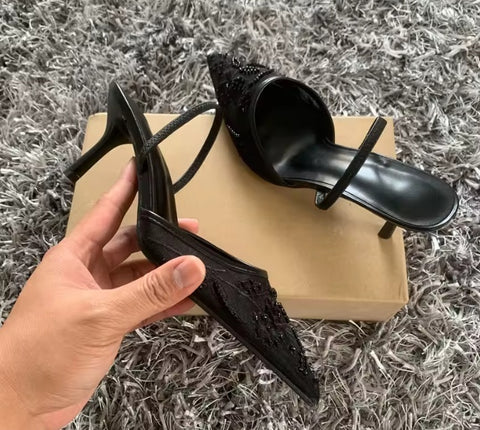 New Pointed Toe Sexy Floral High Heels CODE: KAR5033