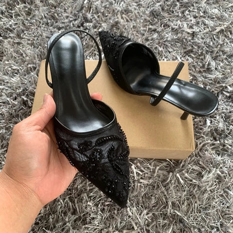 New Pointed Toe Sexy Floral High Heels CODE: KAR5033