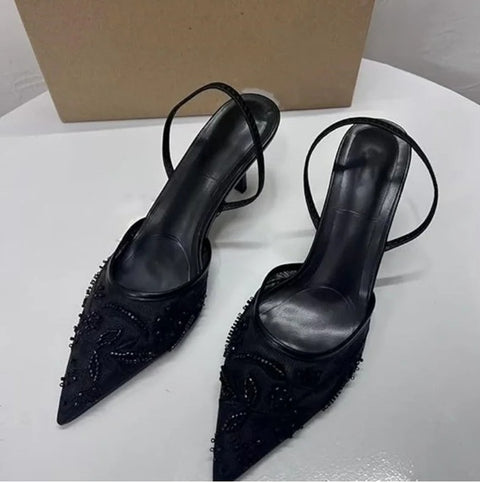 New Pointed Toe Sexy Floral High Heels CODE: KAR5033